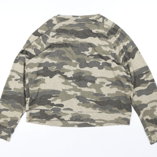 LOGG Mens Multicoloured Camouflage Viscose Pullover Sweatshirt Size S