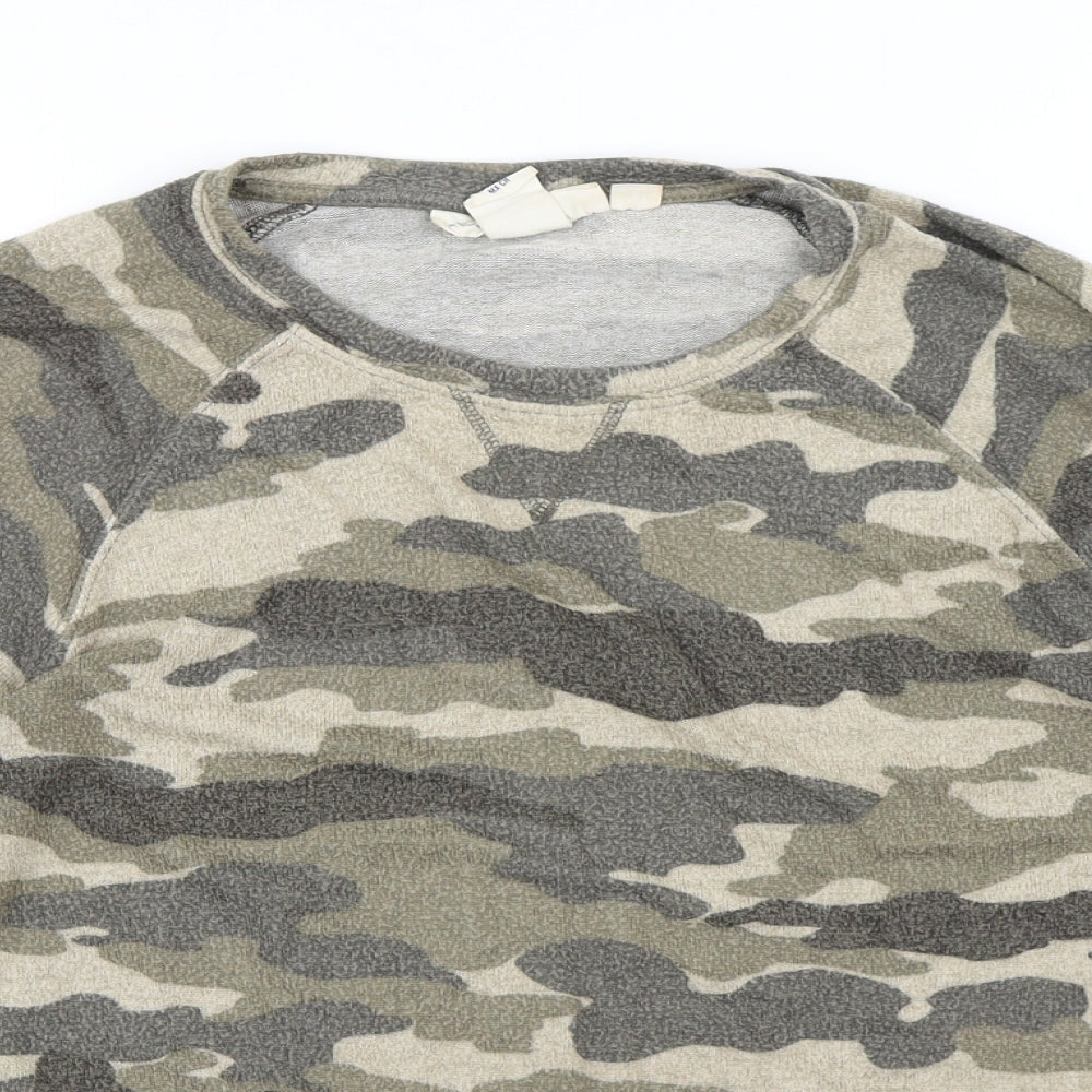 LOGG Mens Multicoloured Camouflage Viscose Pullover Sweatshirt Size S