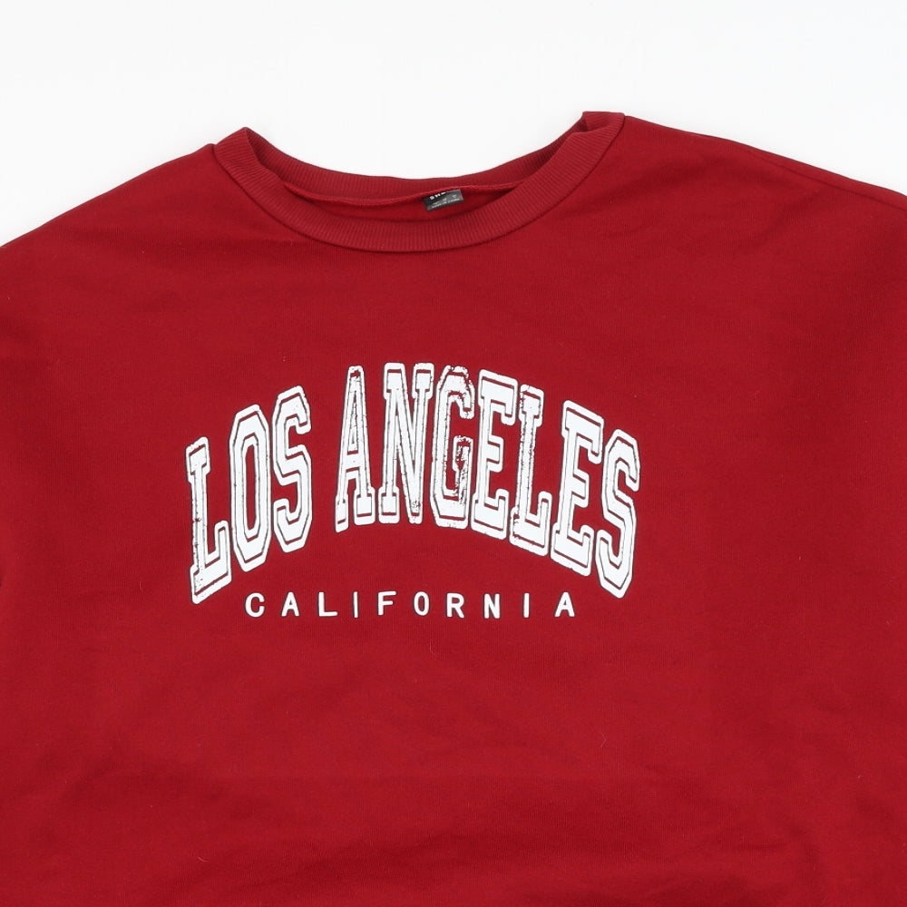 SheIn Womens Red Polyester Pullover Sweatshirt Size S Pullover - Los Angeles