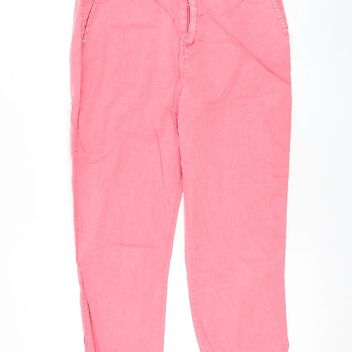 F&F Womens Pink Polyester Chino Trousers Size 10 L23 in Regular Zip