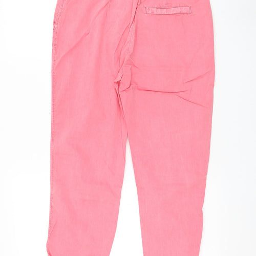 F&F Womens Pink Polyester Chino Trousers Size 10 L23 in Regular Zip