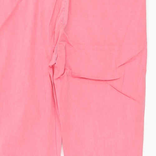 F&F Womens Pink Polyester Chino Trousers Size 10 L23 in Regular Zip