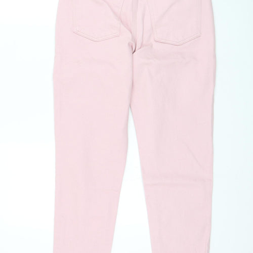 New Look Womens Pink Cotton Straight Jeans Size 10 L28 in Regular Zip