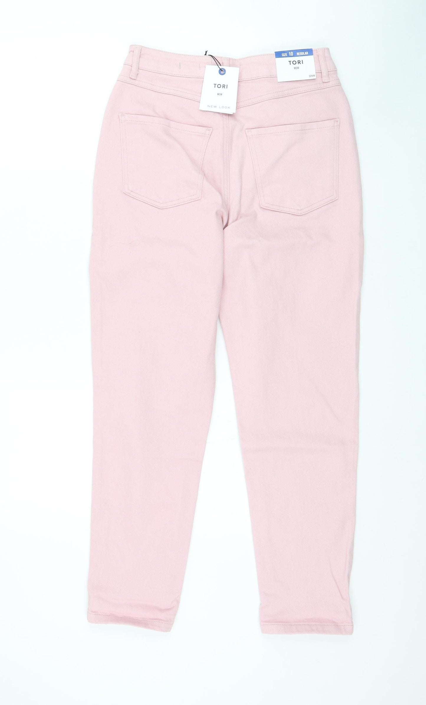 New Look Womens Pink Cotton Straight Jeans Size 10 L28 in Regular Zip