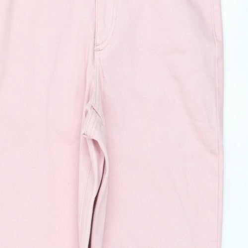 New Look Womens Pink Cotton Straight Jeans Size 10 L28 in Regular Zip