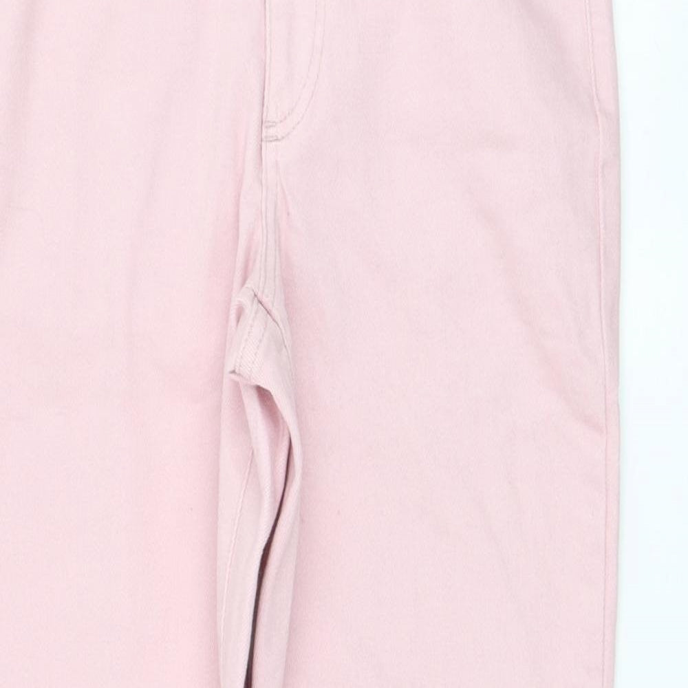 New Look Womens Pink Cotton Straight Jeans Size 10 L28 in Regular Zip