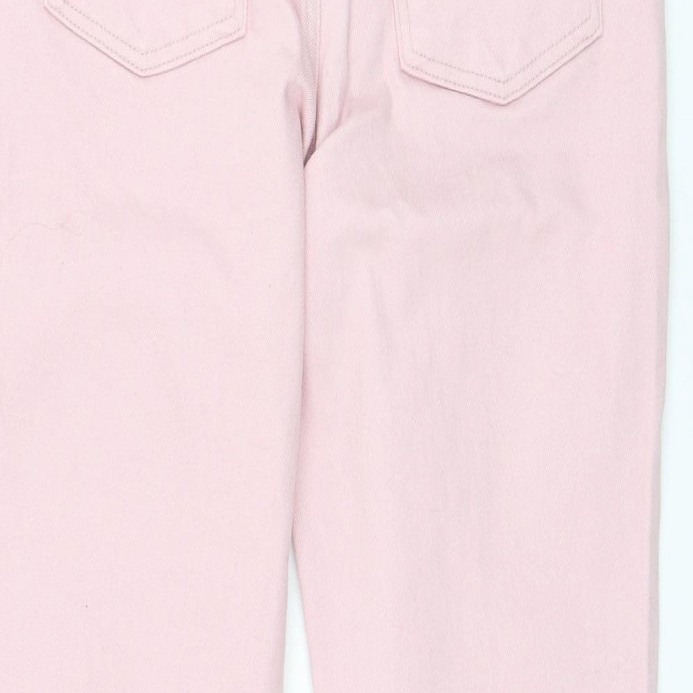 New Look Womens Pink Cotton Straight Jeans Size 10 L28 in Regular Zip