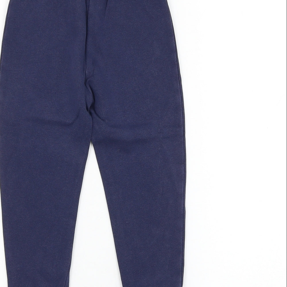 Dunnes Stores Boys Blue Cotton Jogger Trousers Size 2-3 Years Regular Drawstring - Dinosaur