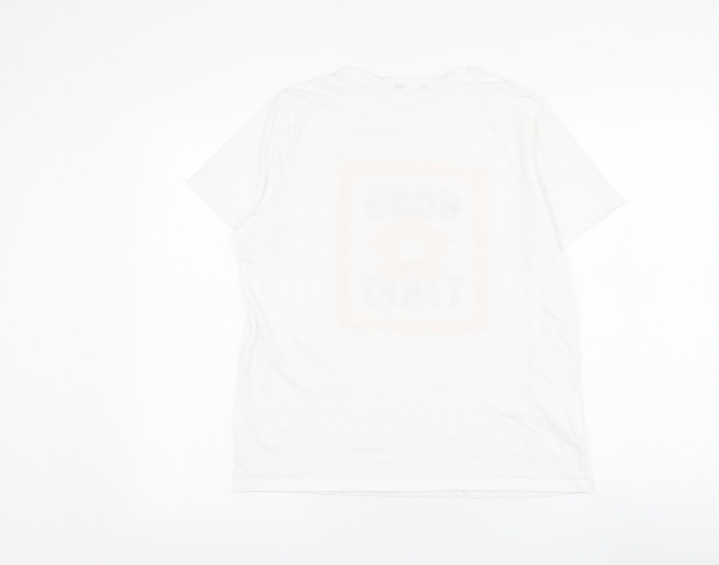 Preworn Womens White Polyester Basic T-Shirt Size S Round Neck - Good Times