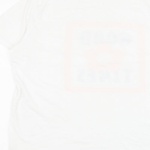 Preworn Womens White Polyester Basic T-Shirt Size S Round Neck - Good Times