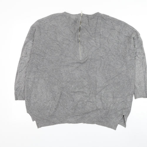 Atmosphere Womens Grey Round Neck Viscose Pullover Jumper Size 14