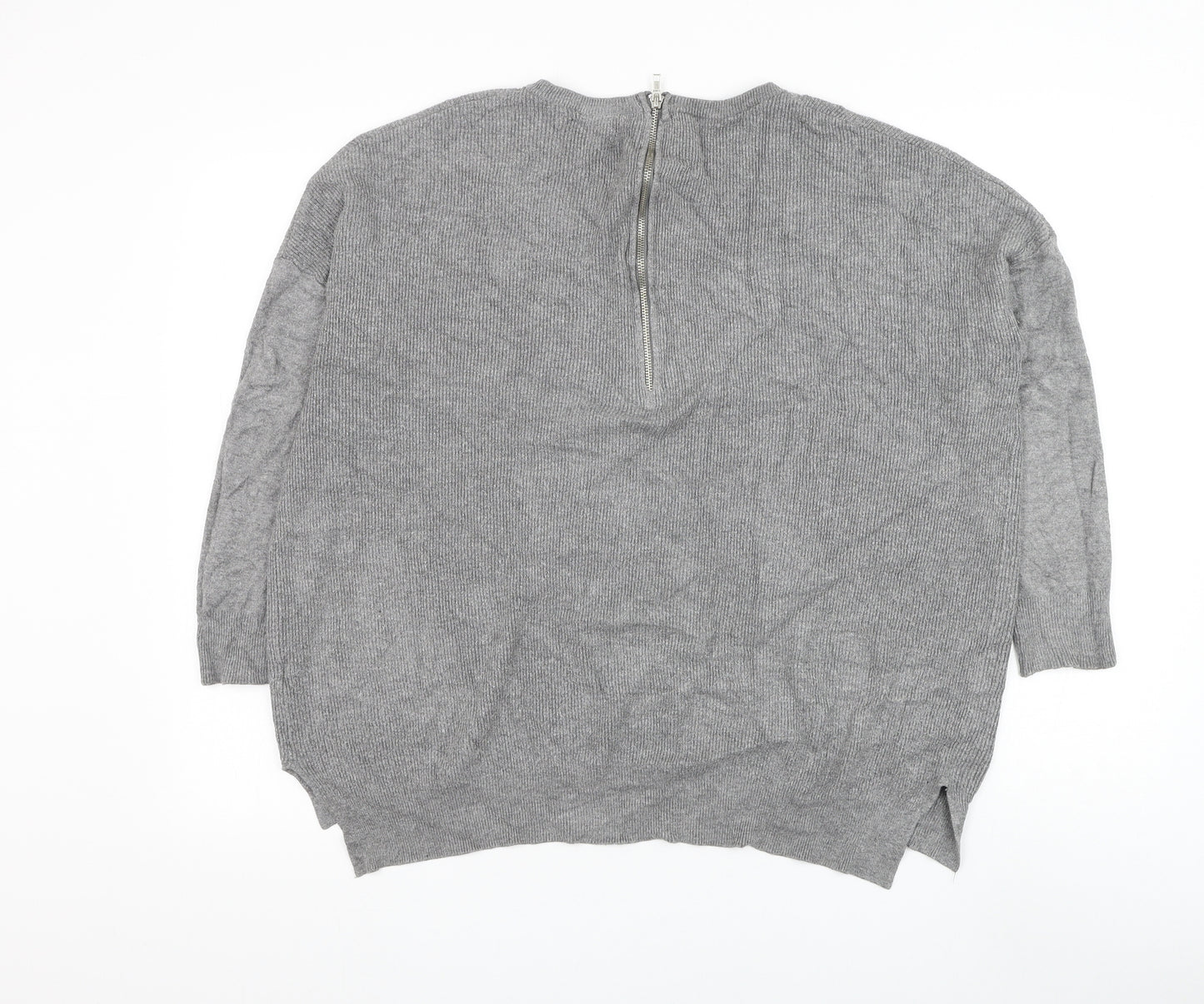 Atmosphere Womens Grey Round Neck Viscose Pullover Jumper Size 14