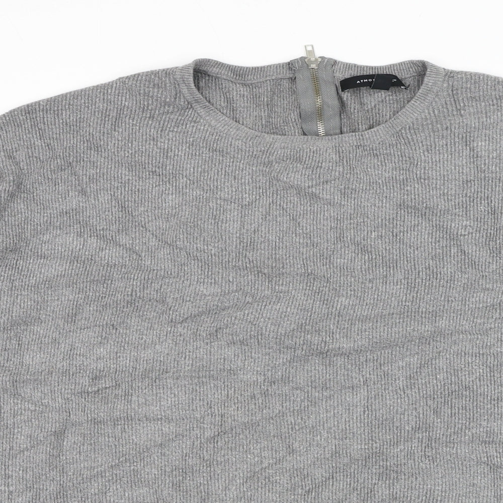 Atmosphere Womens Grey Round Neck Viscose Pullover Jumper Size 14