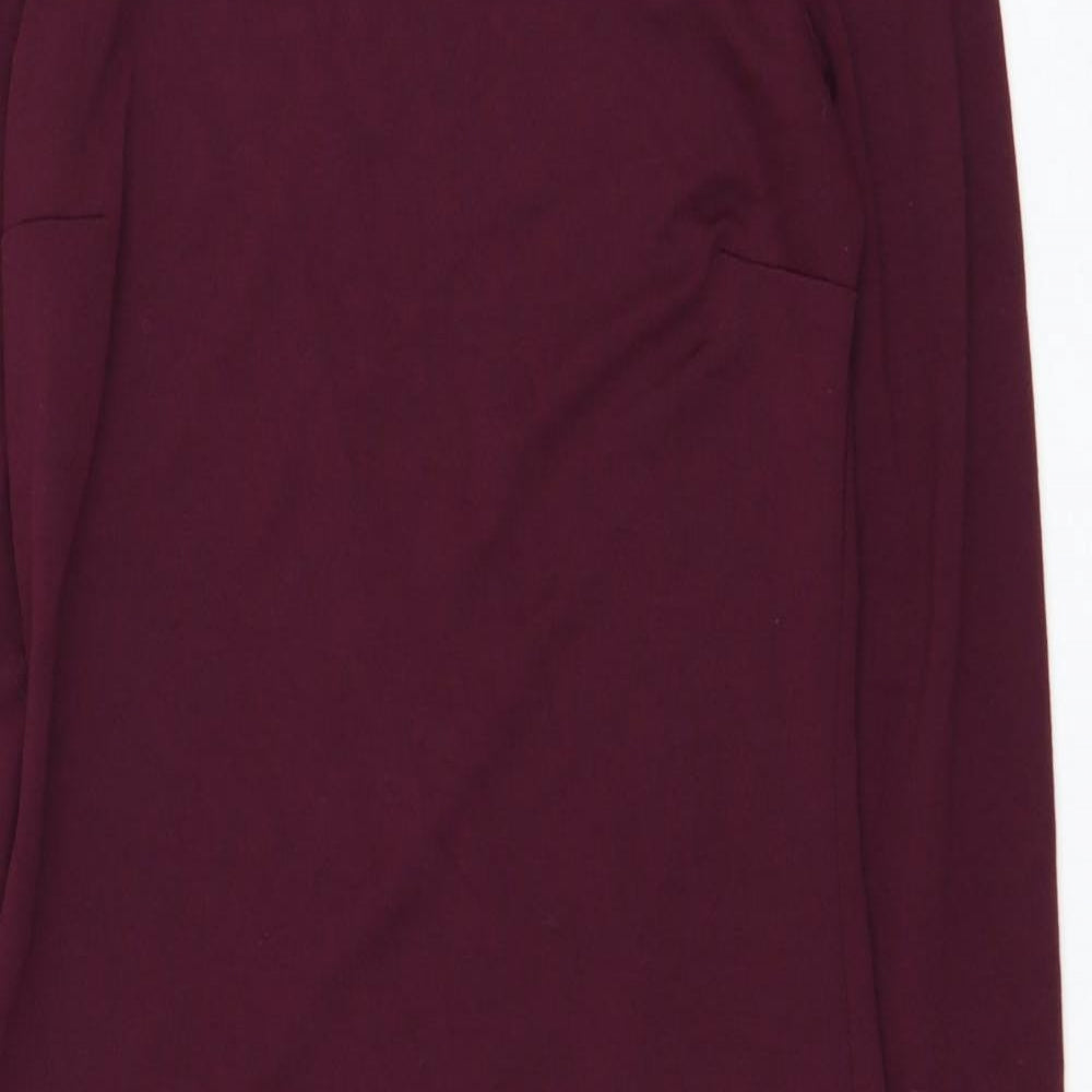 H&M Womens Purple Polyester Pencil Dress Size S Round Neck Pullover