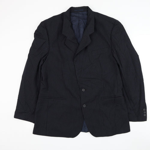 Daniel Drescott Mens Blue Striped Wool Jacket Suit Jacket Size 42