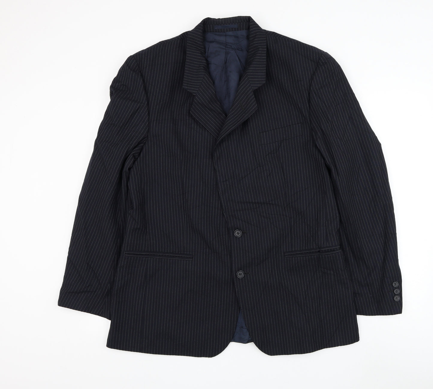 Daniel Drescott Mens Blue Striped Wool Jacket Suit Jacket Size 42
