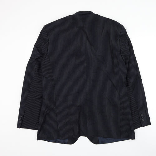 Daniel Drescott Mens Blue Striped Wool Jacket Suit Jacket Size 42