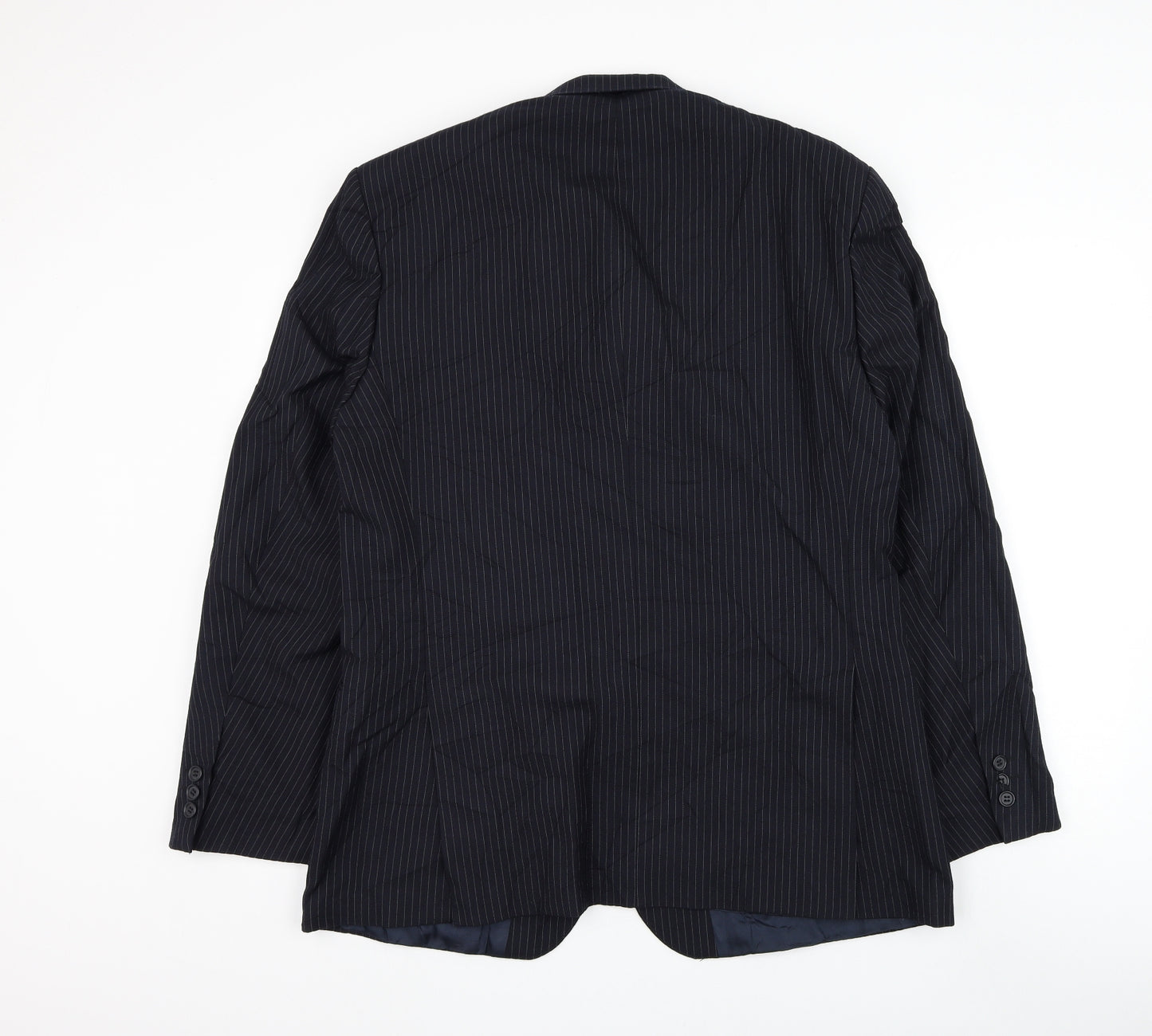 Daniel Drescott Mens Blue Striped Wool Jacket Suit Jacket Size 42