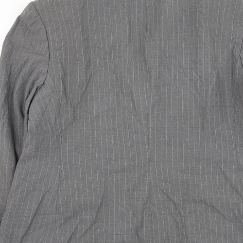 Autonomy Womens Grey Striped Jacket Blazer Size 16 Button