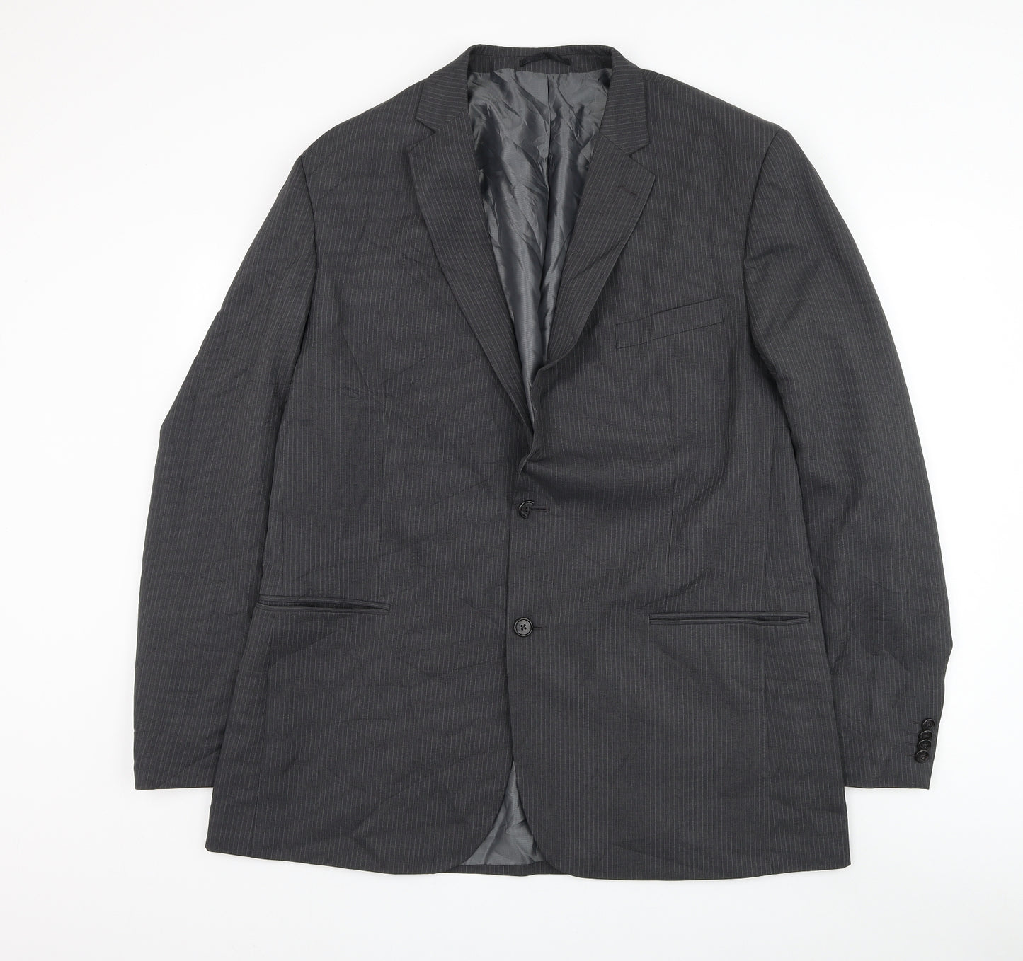 F&F Mens Grey Polyester Jacket Suit Jacket Size 46