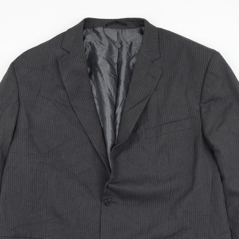 F&F Mens Grey Polyester Jacket Suit Jacket Size 46