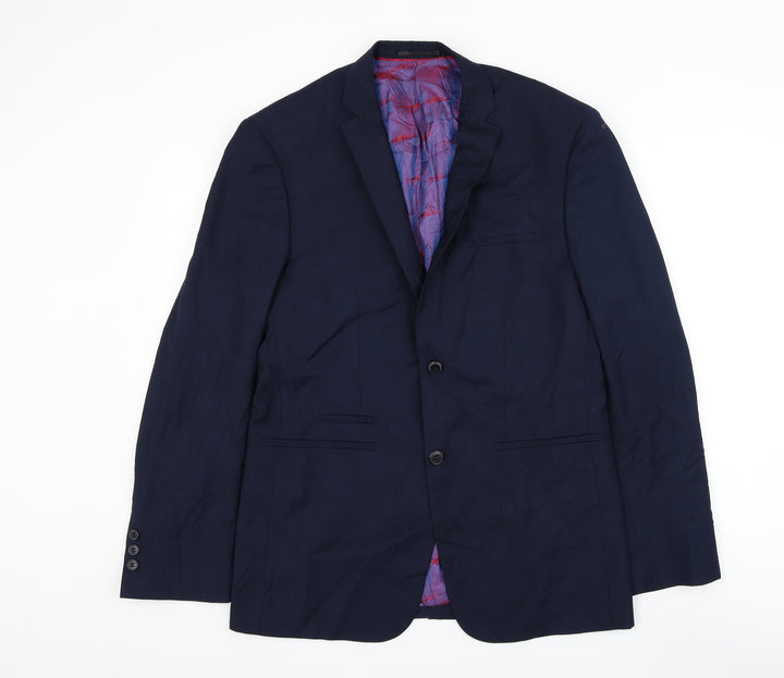 Stonebridge Mens Blue Polyester Jacket Suit Jacket Size 36