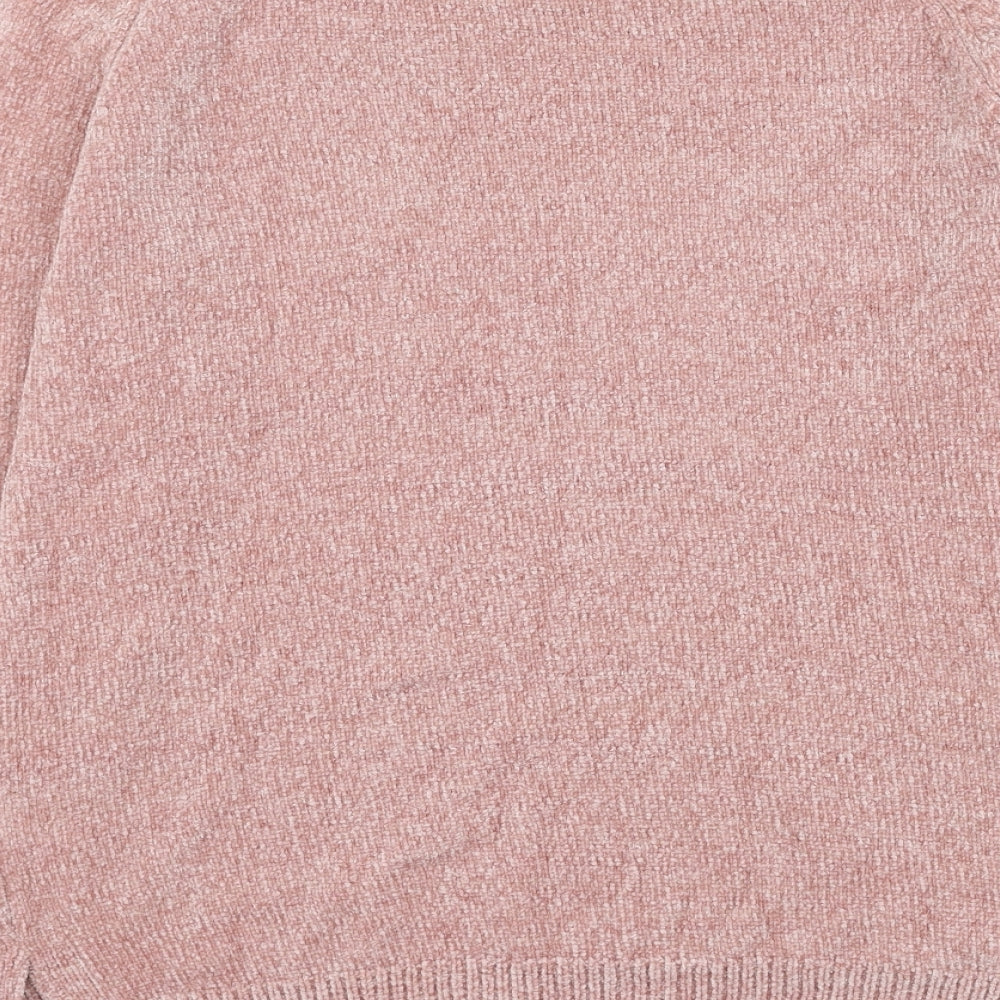 F&F Womens Pink Round Neck Polyester Pullover Jumper Size 14