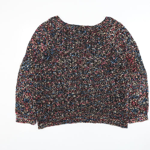 Quiz Womens Multicoloured Round Neck Polyester Pullover Jumper Size 12