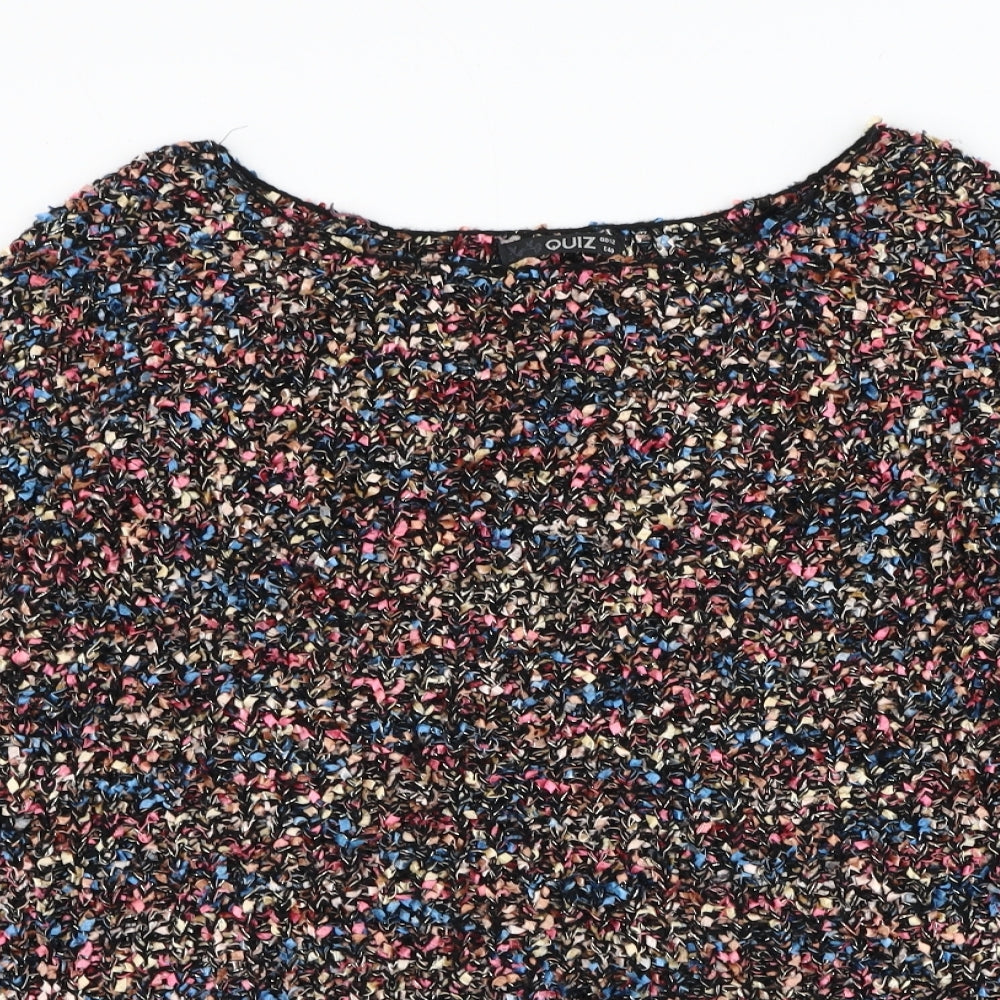Quiz Womens Multicoloured Round Neck Polyester Pullover Jumper Size 12