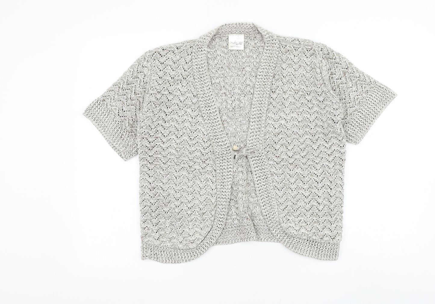 Pulse Womens Beige V-Neck Polyester Cardigan Jumper Size M