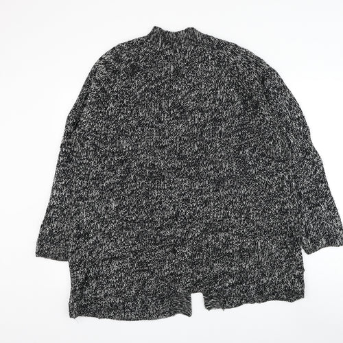 Papaya Womens Black V-Neck Acrylic Cardigan Jumper Size L