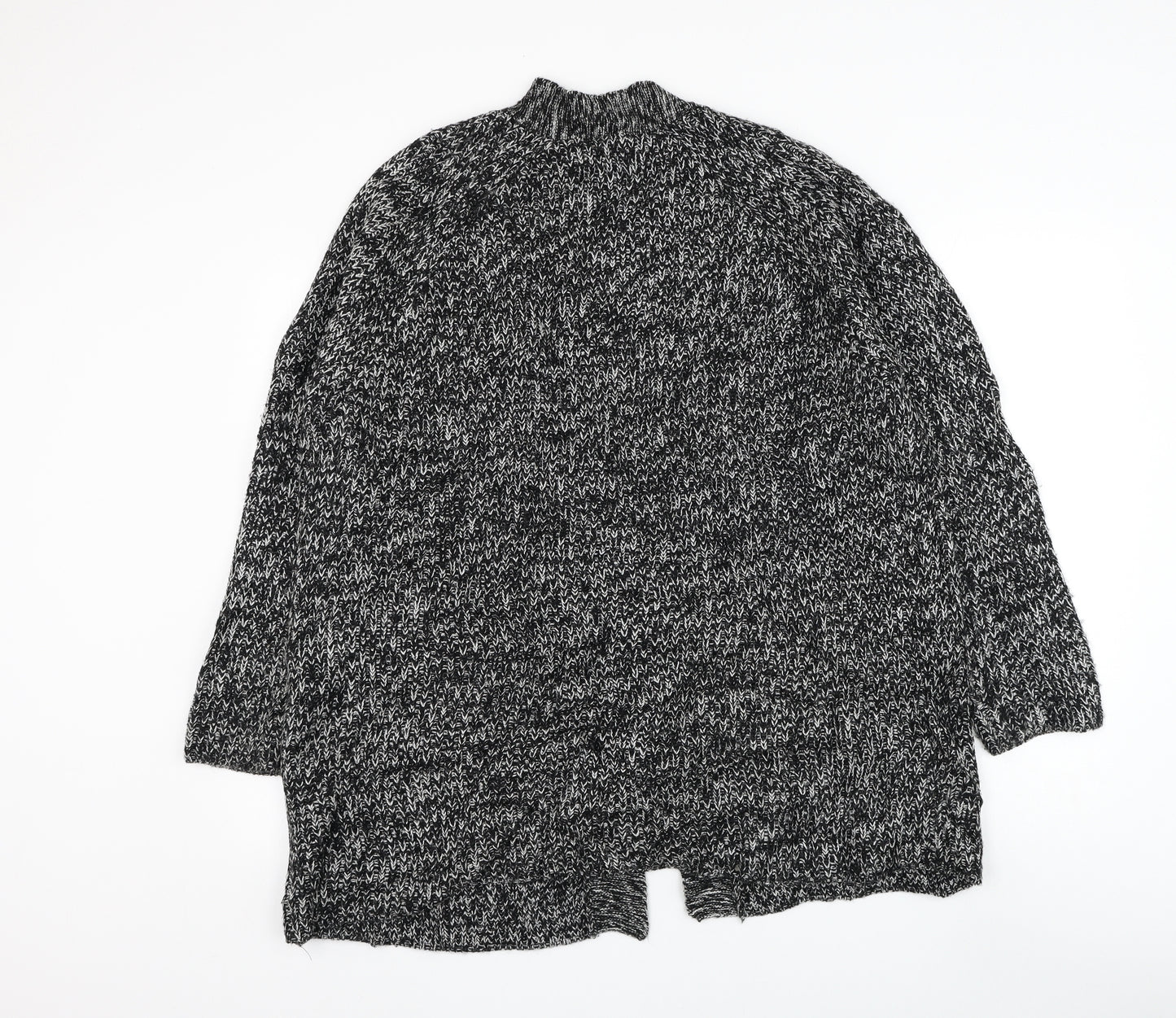 Papaya Womens Black V-Neck Acrylic Cardigan Jumper Size L