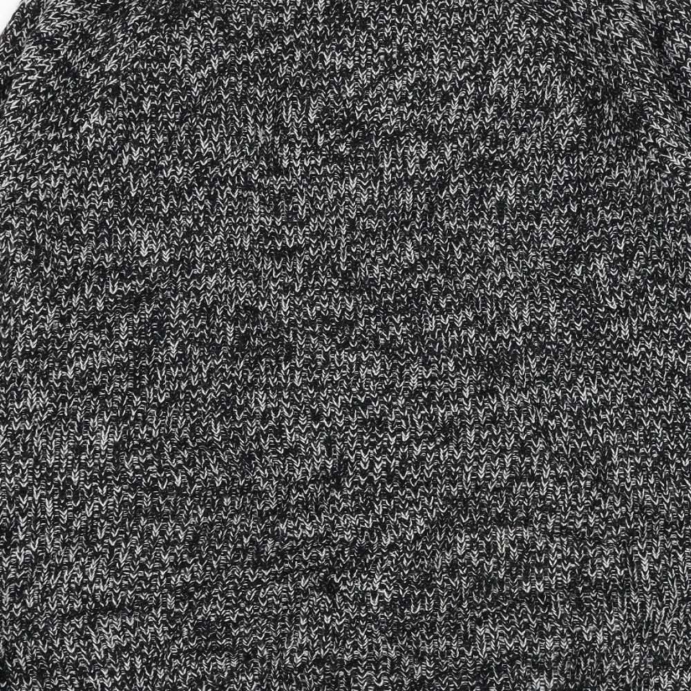 Papaya Womens Black V-Neck Acrylic Cardigan Jumper Size L