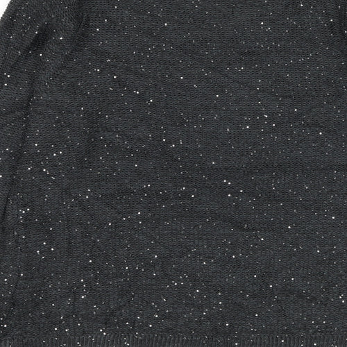 Marks and Spencer Womens Grey V-Neck Acrylic Pullover Jumper Size 14