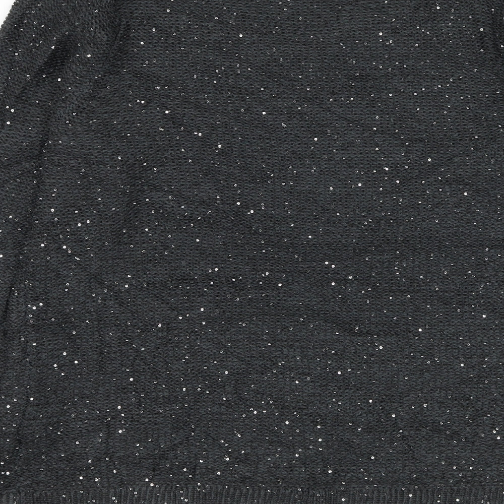Marks and Spencer Womens Grey V-Neck Acrylic Pullover Jumper Size 14