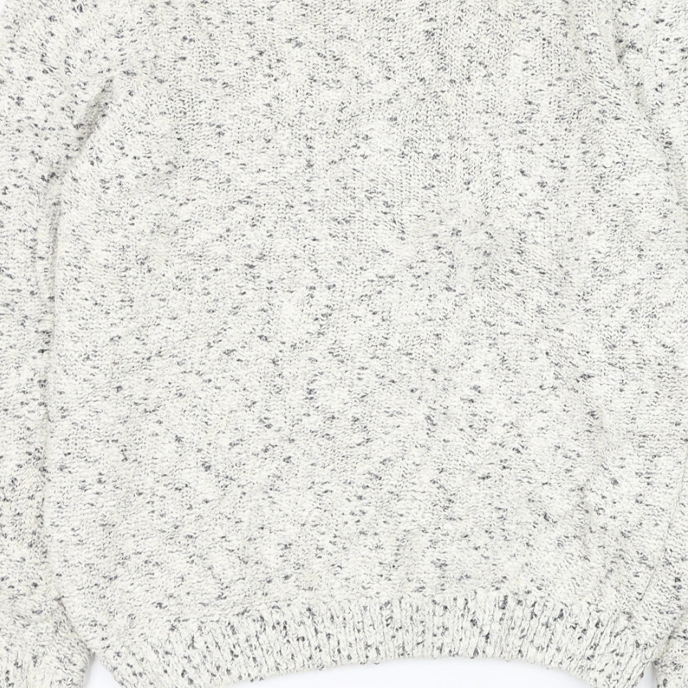 Topman Mens Ivory Round Neck Cotton Pullover Jumper Size S