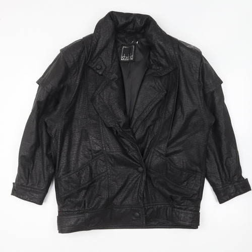 Stadick Womens Black Jacket Size 12 Button