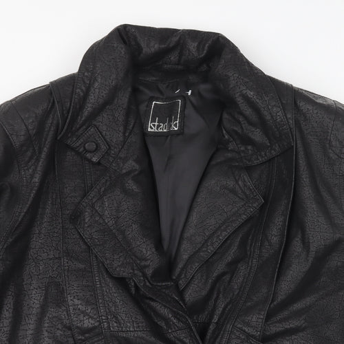 Stadick Womens Black Jacket Size 12 Button