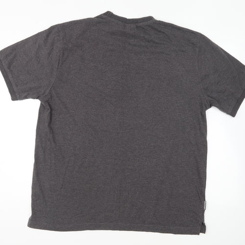 Slazenger Mens Grey Cotton T-Shirt Size XL Round Neck
