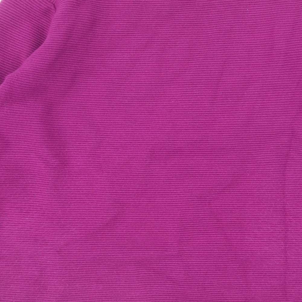 BASSINI Womens Purple Round Neck Viscose Pullover Jumper Size M