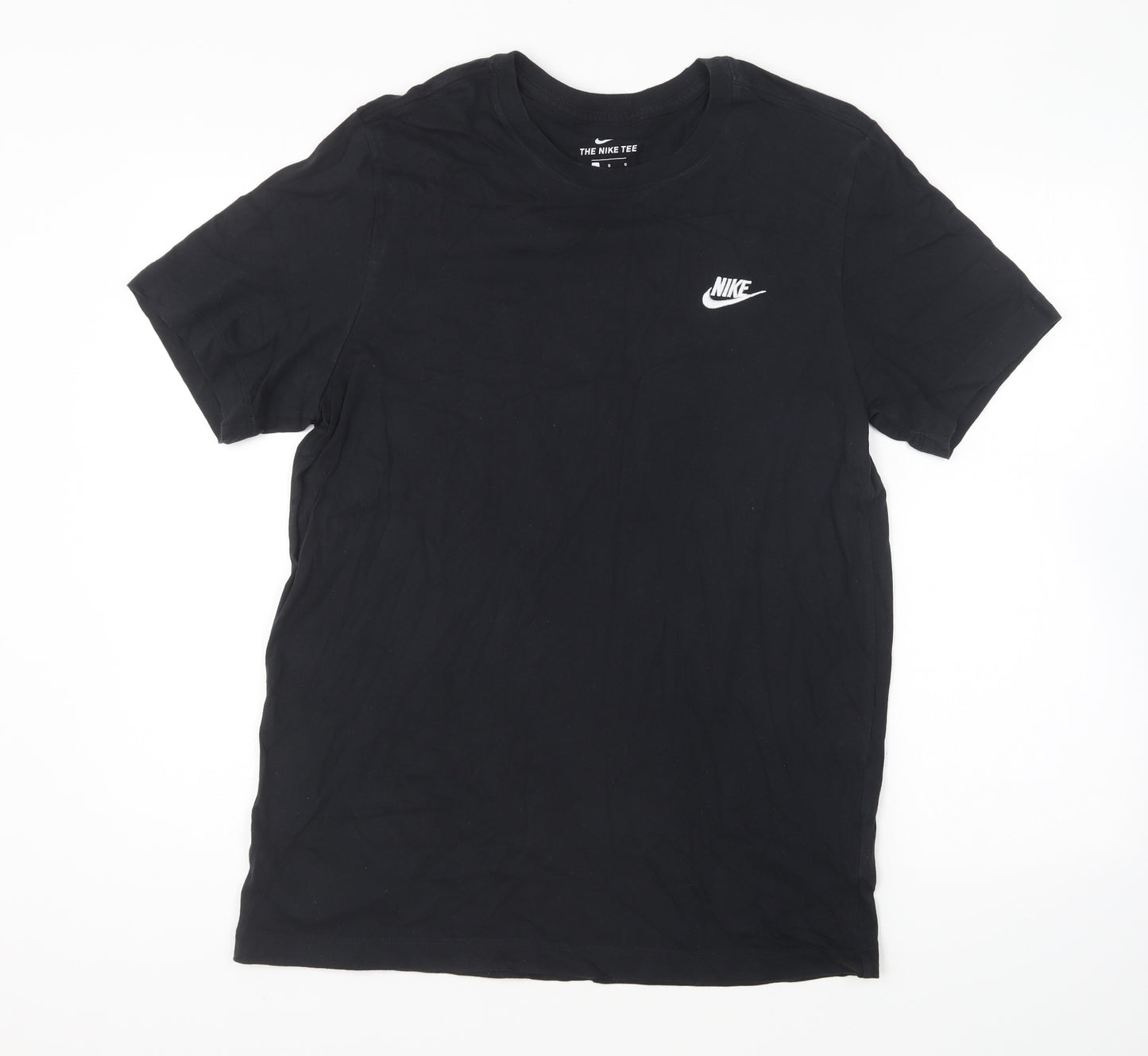 Nike Mens Black Cotton T-Shirt Size L Round Neck