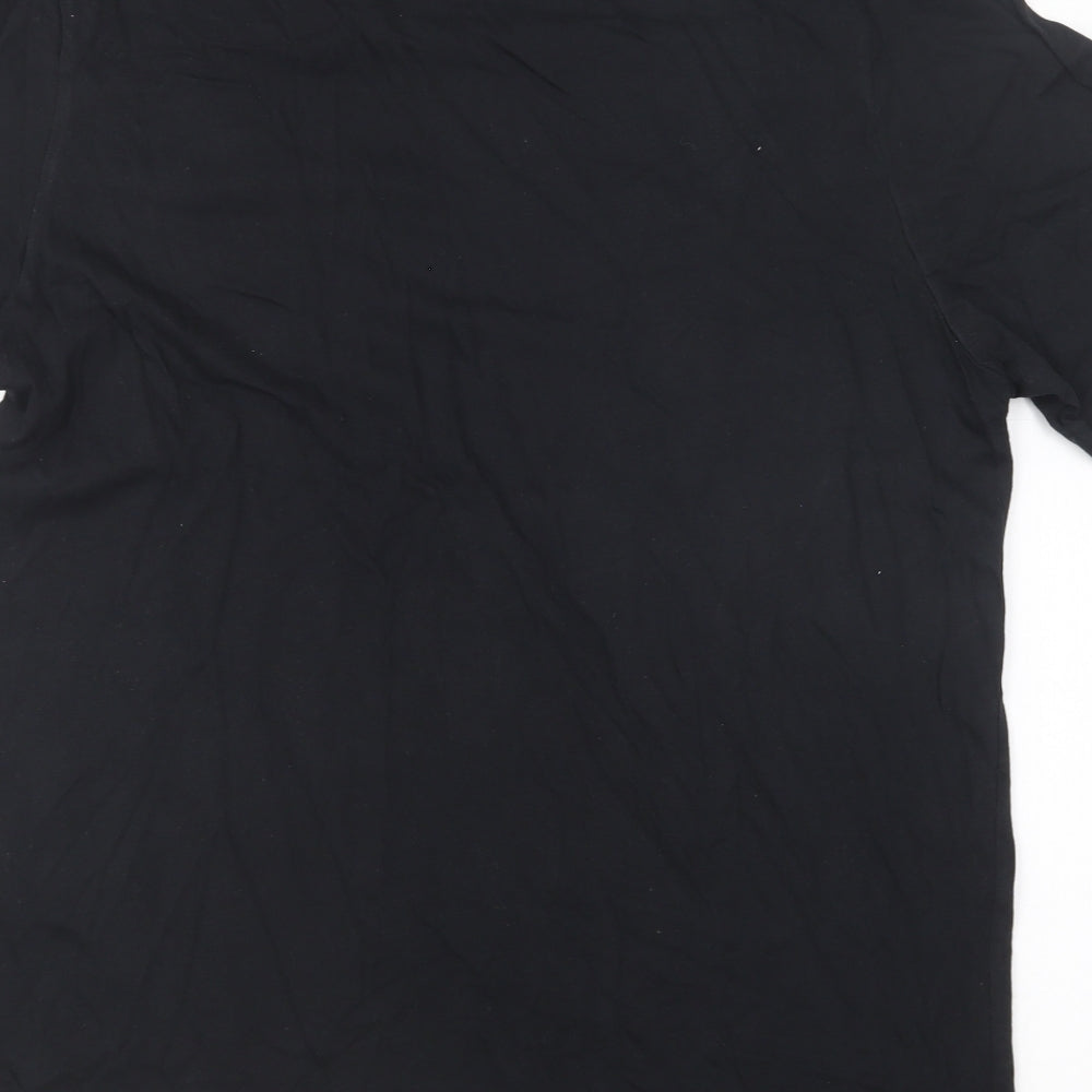 Nike Mens Black Cotton T-Shirt Size L Round Neck