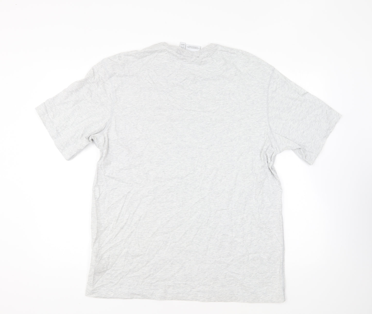 adidas Mens Grey Cotton T-Shirt Size L Round Neck