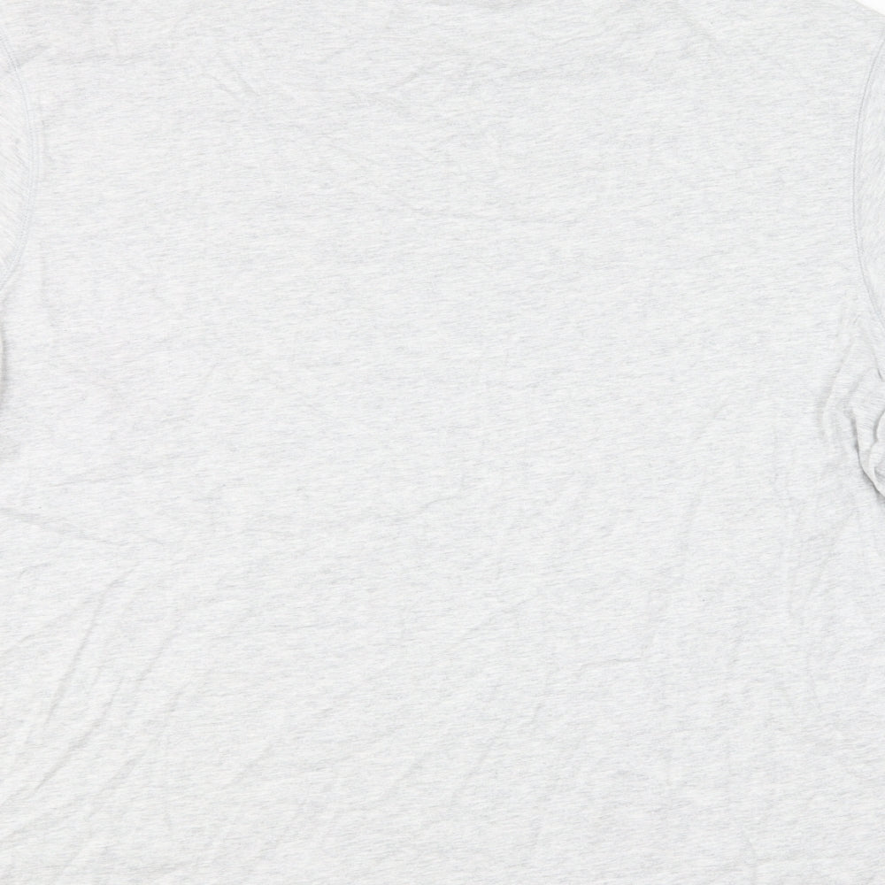 adidas Mens Grey Cotton T-Shirt Size L Round Neck