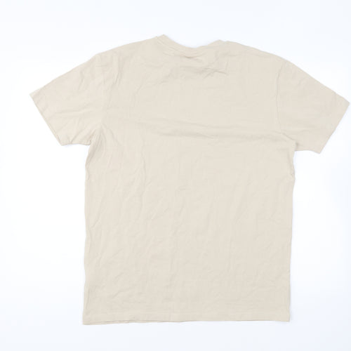 Il Sarto Mens Beige Cotton T-Shirt Size L Round Neck