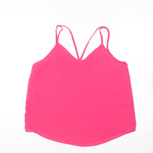 Only Womens Pink Polyester Camisole Blouse Size 10 V-Neck