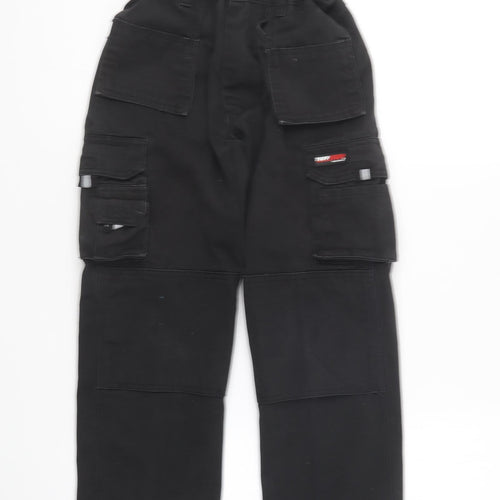 Tuff Stuff Boys Black Polyester Cargo Trousers Size 9-10 Years Regular Button