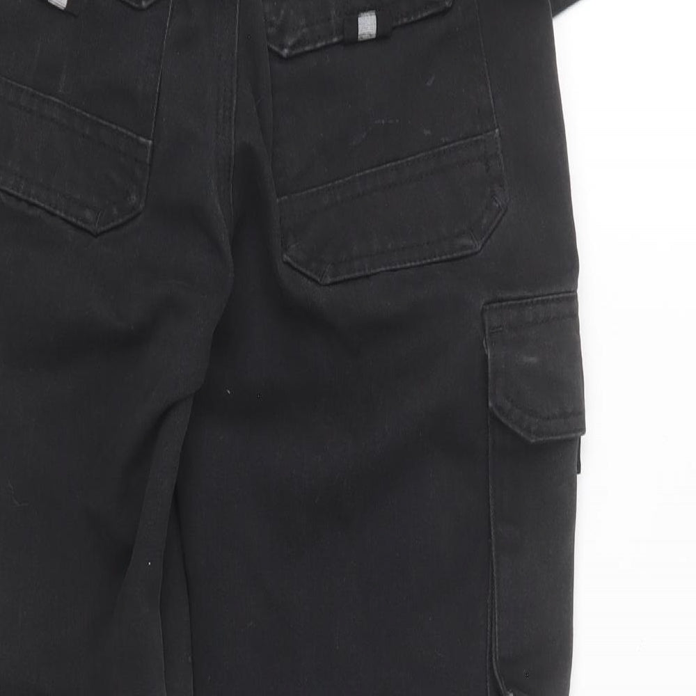 Tuff Stuff Boys Black Polyester Cargo Trousers Size 9-10 Years Regular Button