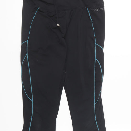 Elle Sport Womens Black Polyester Compression Leggings Size 10 L16 in Regular Pullover