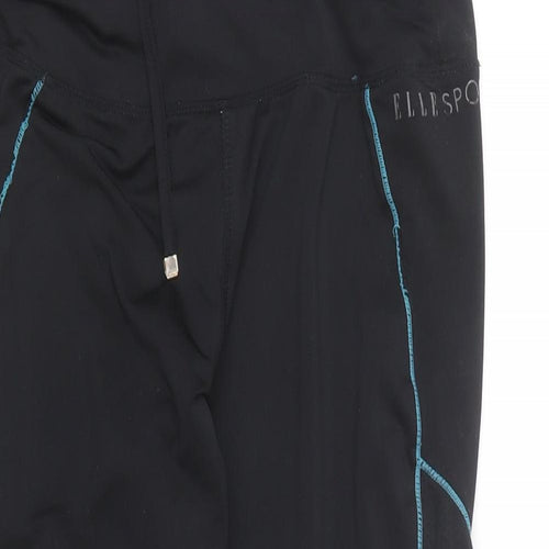Elle Sport Womens Black Polyester Compression Leggings Size 10 L16 in Regular Pullover